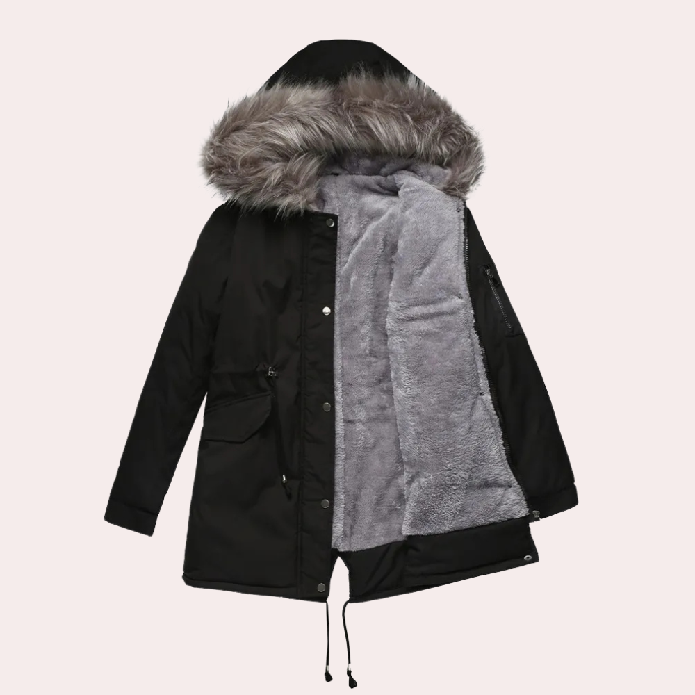 Parka d'hiver pour femme avec capuche chaud