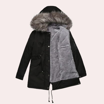Parka d'hiver pour femme avec capuche chaud