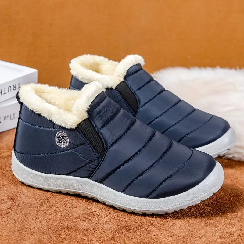 Bottes d'hiver pour femmes doublées de fourrure, chaudes