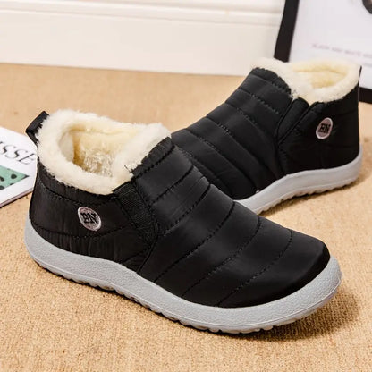 Bottes d'hiver pour femmes doublées de fourrure, chaudes