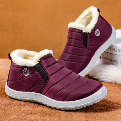Bottes d'hiver pour femmes doublées de fourrure, chaudes