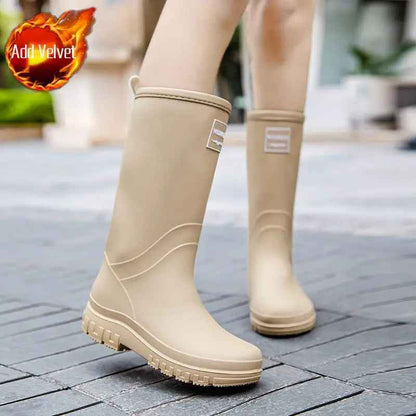 Bottes mi-mollet imperméables antidérapantes pour femmes