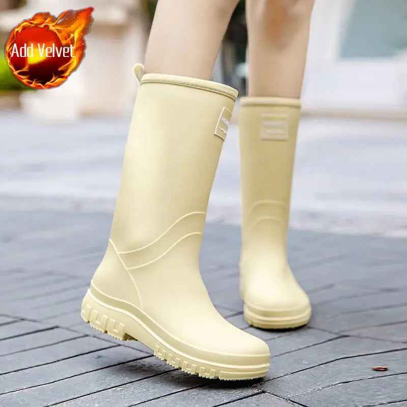 Bottes mi-mollet imperméables antidérapantes pour femmes
