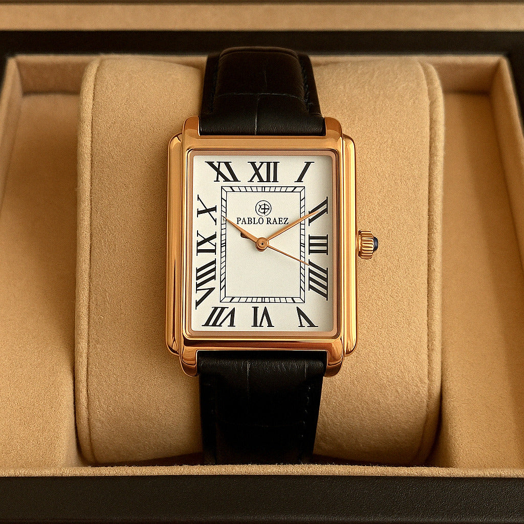 Montre Homme Rectangulaire Bracelet Cuir Classique