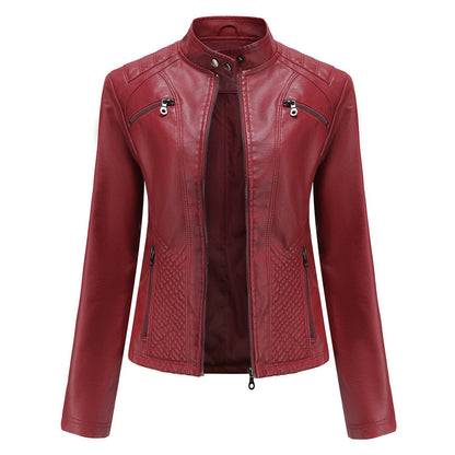 Veste en cuir automne femme stylée