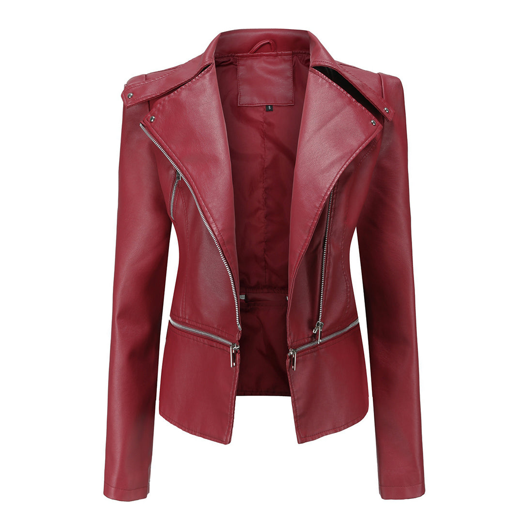 Blouson en cuir tendance pour femme automne