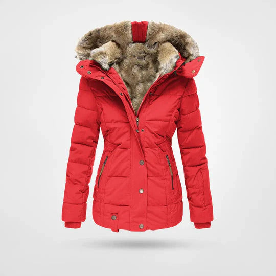 Veste d'hiver chaude avec col en fourrure