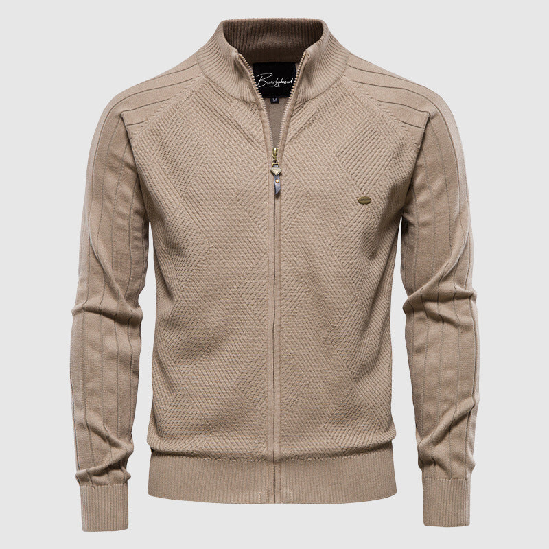 Herren Strickpullover mit Reißverschluss Modern - IdealeKleiden