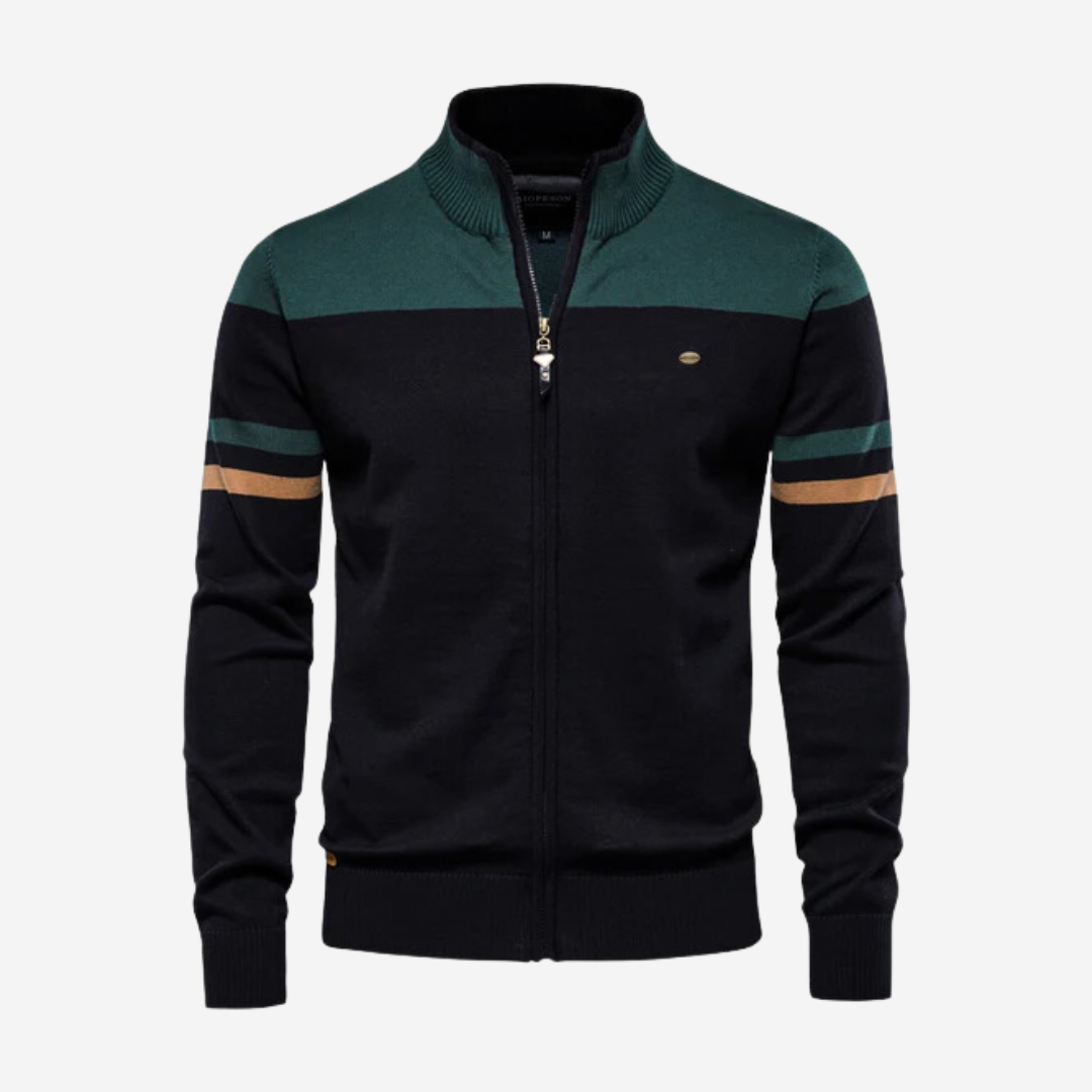 Pull à fermeture éclair décontracté homme tricoté