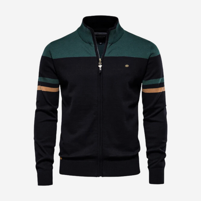 Pull à fermeture éclair décontracté homme tricoté