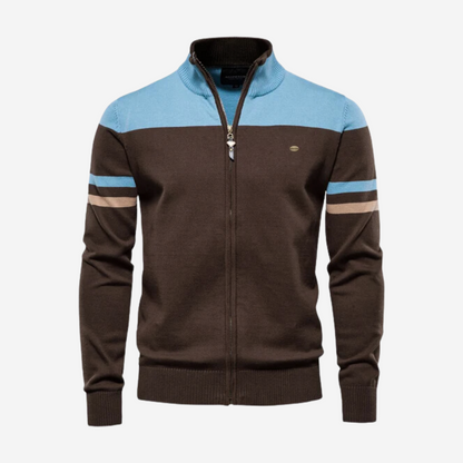 Pull à fermeture éclair décontracté homme tricoté
