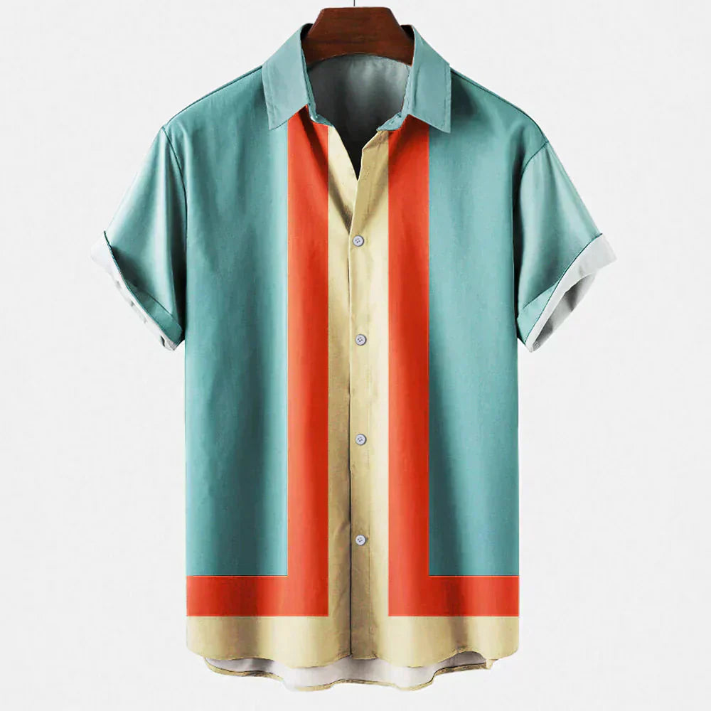 Chemise homme manches courtes style rétro
