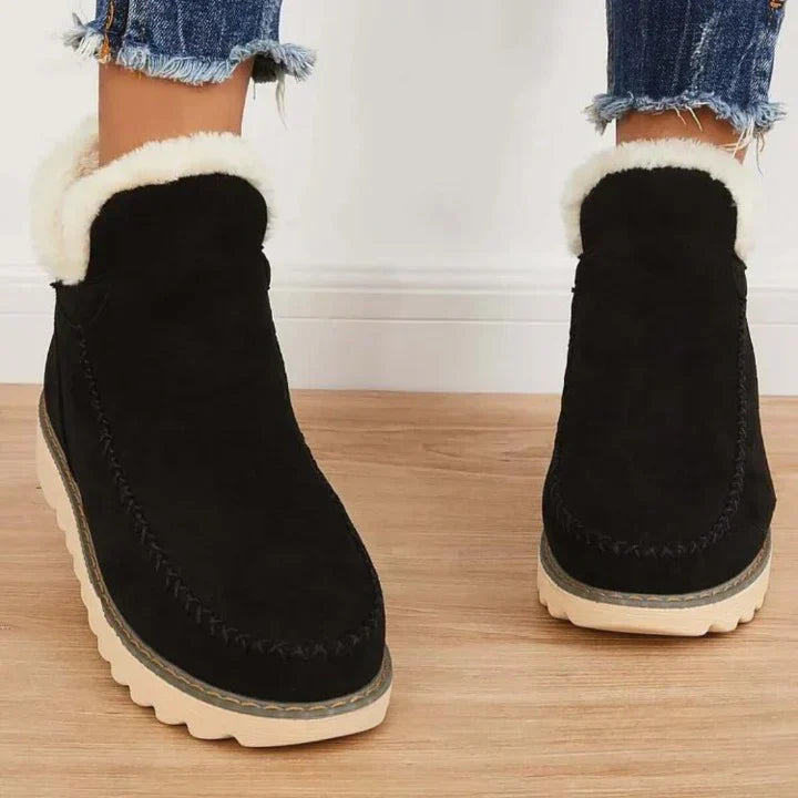 Bottes d'hiver à semelles épaisses style rétro chic