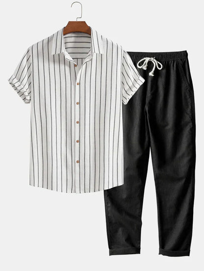 Costume d'été homme Lin rayé