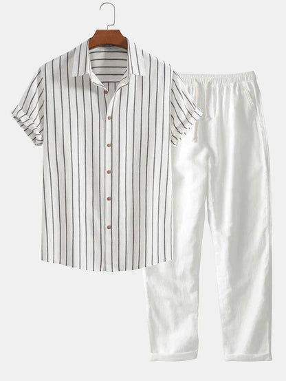 Costume d'été homme Lin rayé
