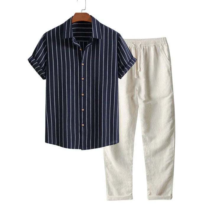 Costume d'été homme Lin rayé