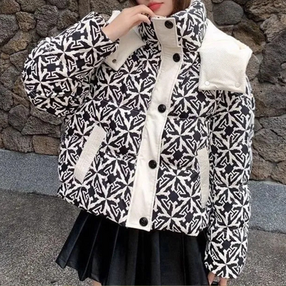 Doudoune chaude pour femme, veste d'hiver au design moderne