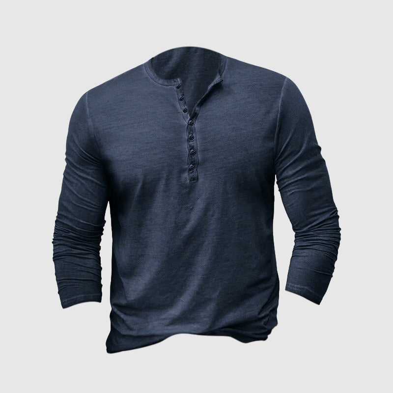 T-shirts Henley ajustés à manches longues et doux