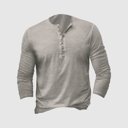 T-shirts Henley ajustés à manches longues et doux
