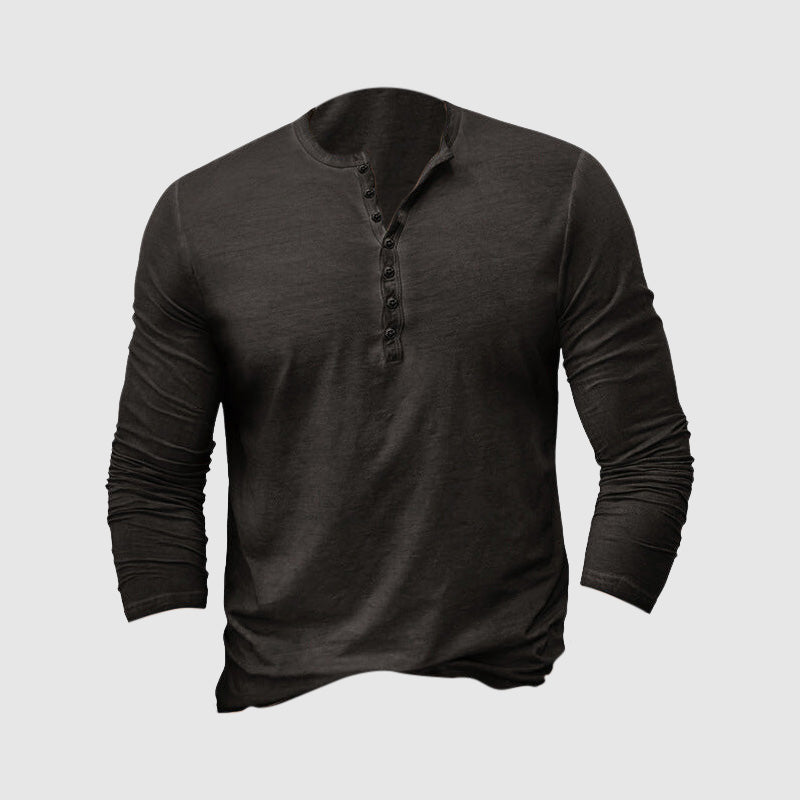 T-shirts Henley ajustés à manches longues et doux