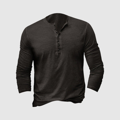 T-shirts Henley ajustés à manches longues et doux