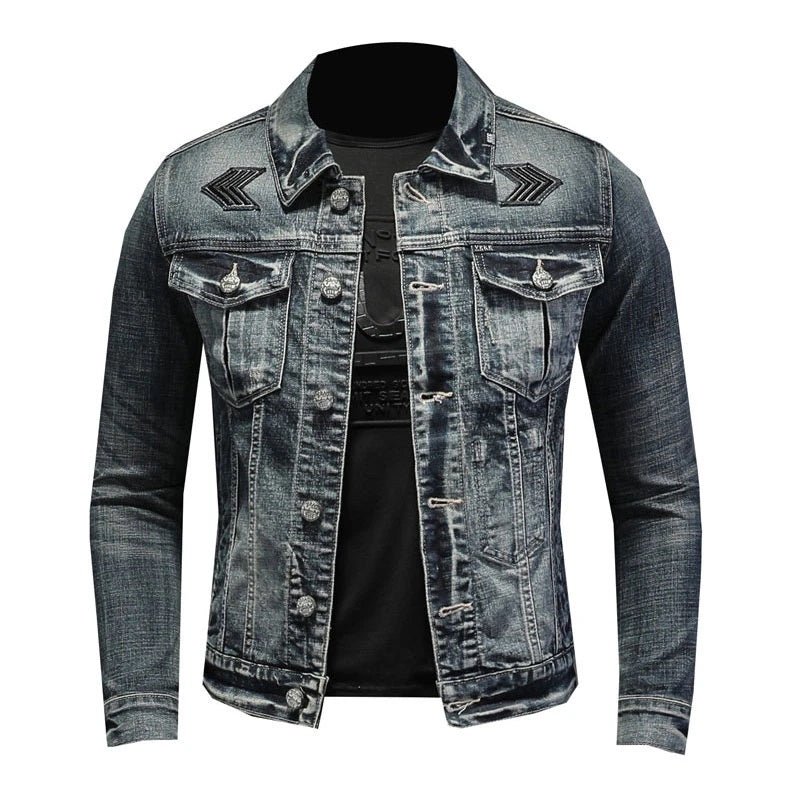 Veste camionneur pour hommes, grise, fermeture boutonnée, moderne