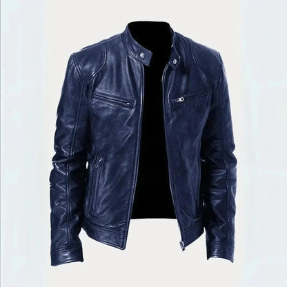 Blouson de moto en cuir Noir élégant