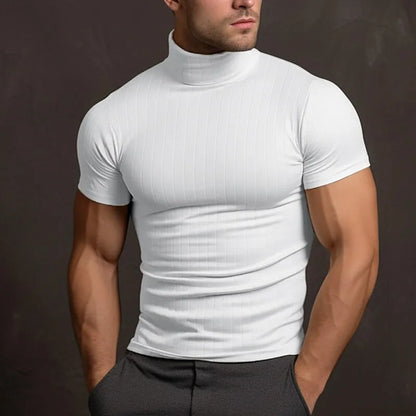 T-shirt à col roulé slim fit pour homme à manches courtes