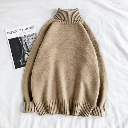 Grand pull col roulé homme tricoté grande taille