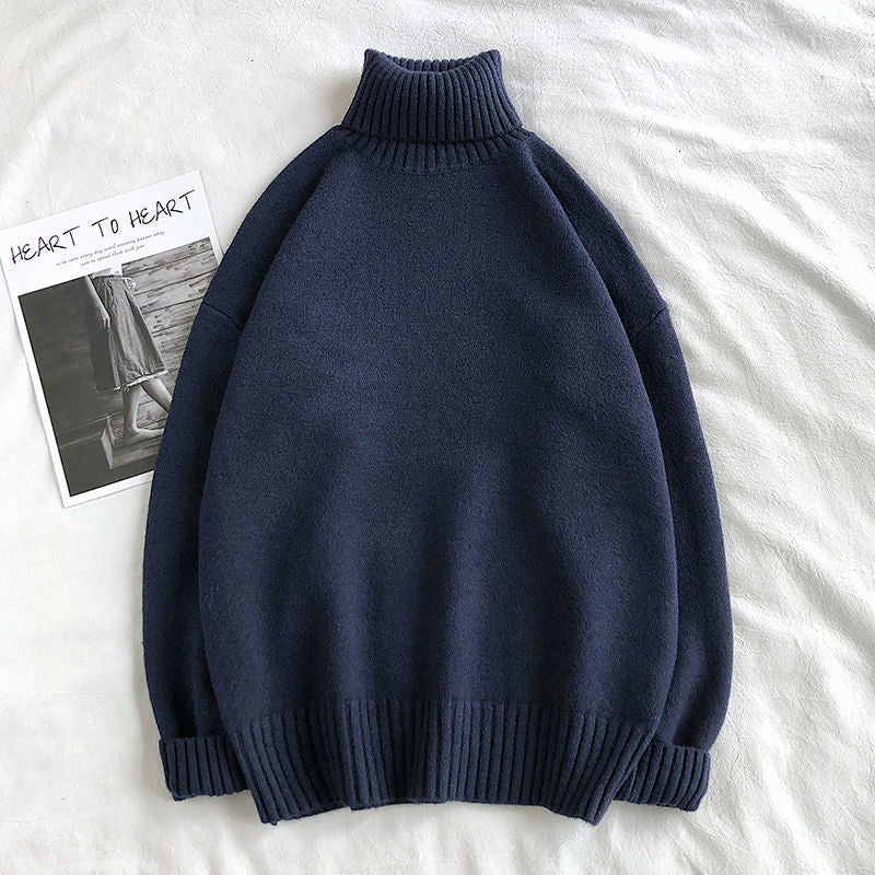 Grand pull col roulé homme tricoté grande taille