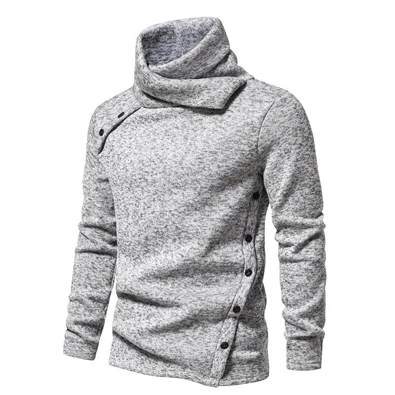 Pull à col roulé à manches longues chaud pour homme