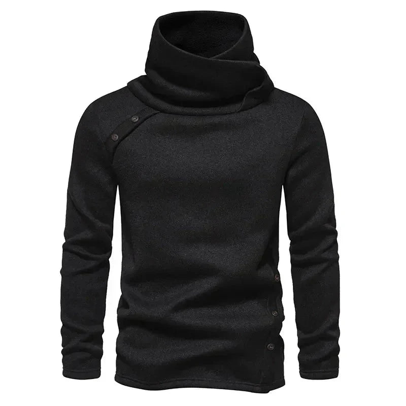 Pull à col roulé à manches longues chaud pour homme