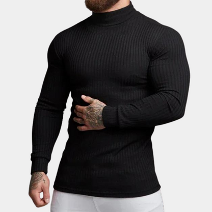 Pull roulé slim fit manches longues homme