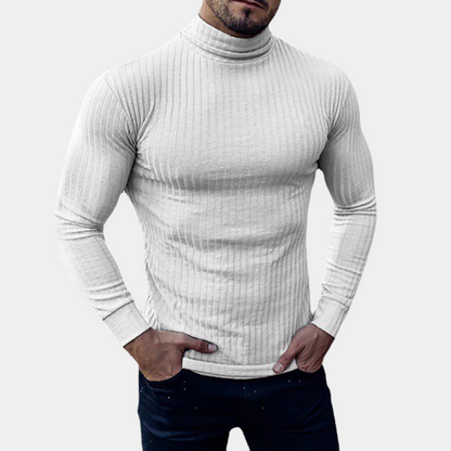 Pull roulé slim fit manches longues homme
