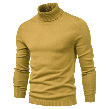 Pull à col roulé pour homme coupe slim élégant