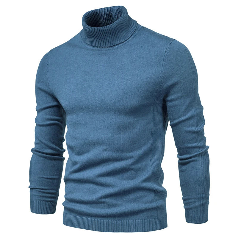 Pull à col roulé pour homme coupe slim élégant