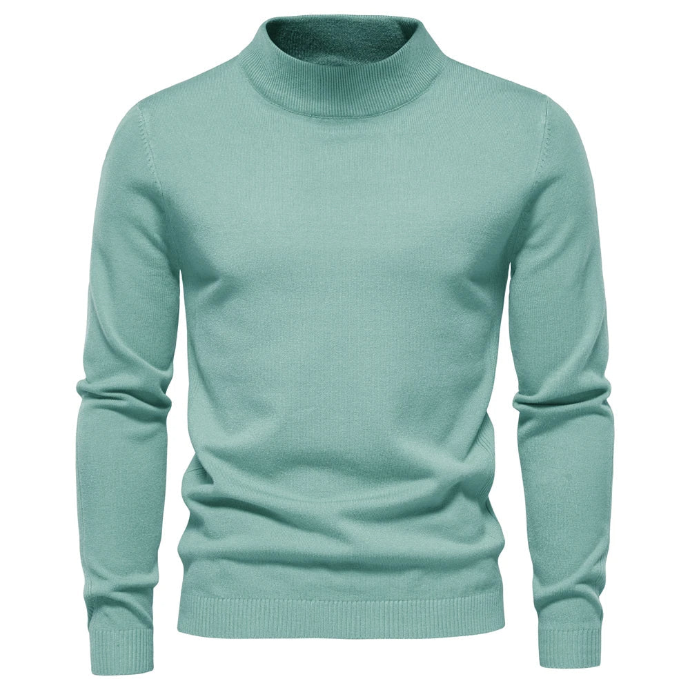 Pull à col roulé pour homme coupe slim élégant