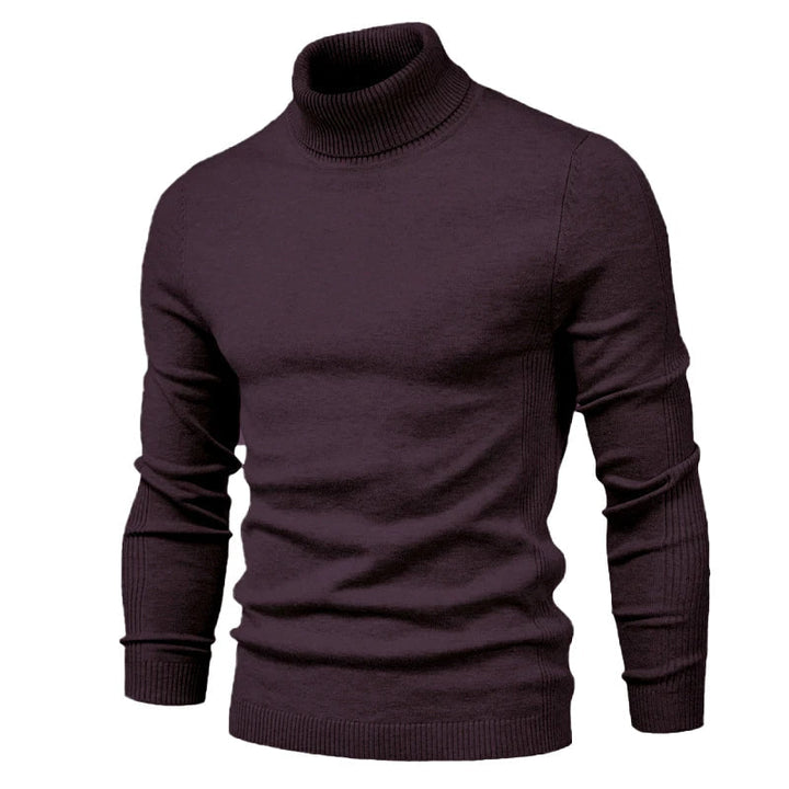 Pull à col roulé pour homme coupe slim élégant