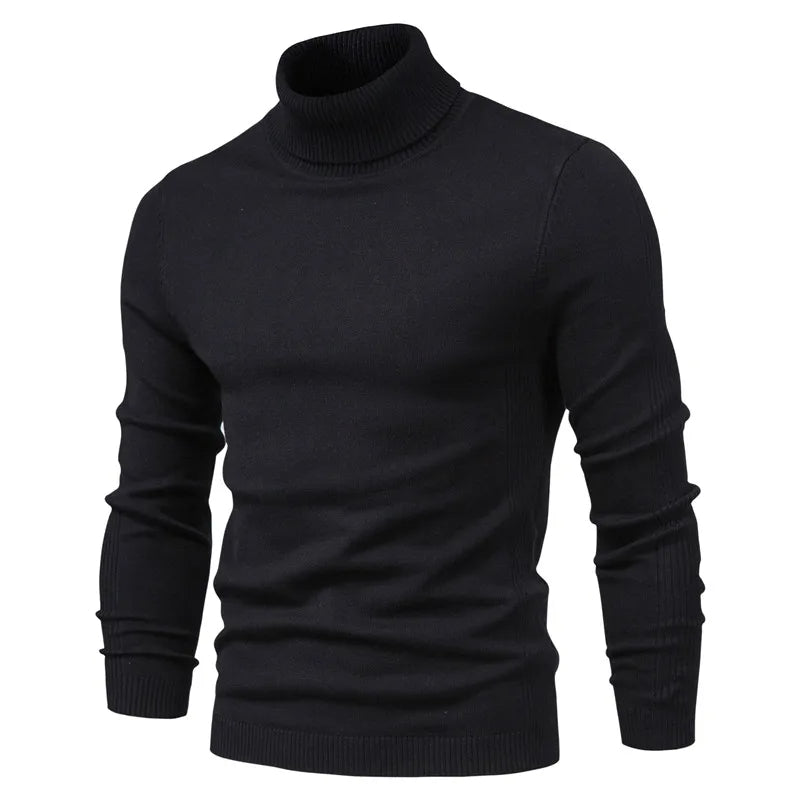 Pull à col roulé pour homme coupe slim élégant