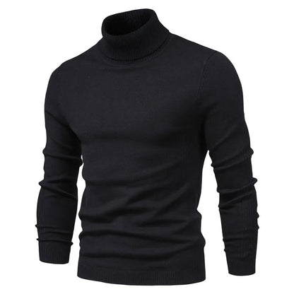 Pull à col roulé pour homme coupe slim élégant