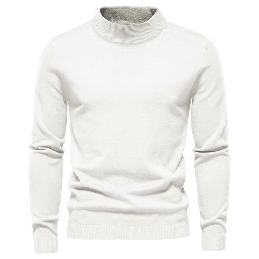 Pull à col roulé pour homme coupe slim élégant