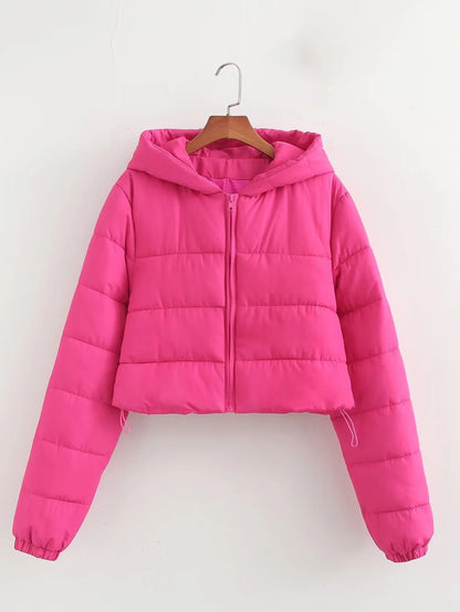 Blouson d'hiver stylé coupe slim à capuche
