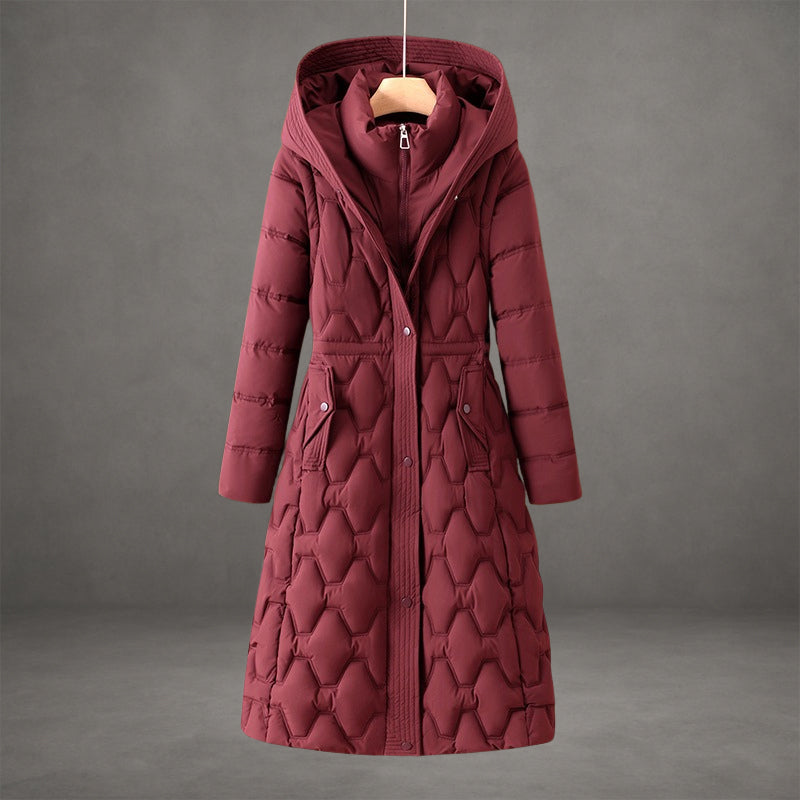 Manteau à capuche doudoune matelassée chaude pour femme