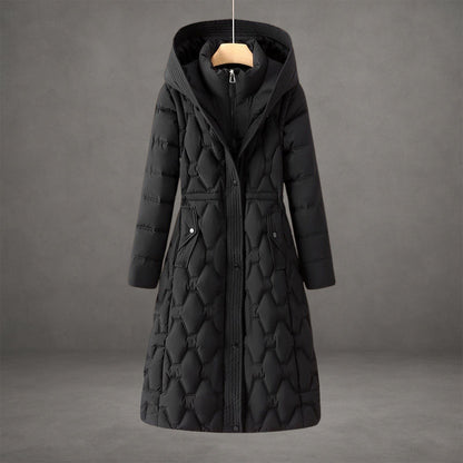 Manteau à capuche doudoune matelassée chaude pour femme