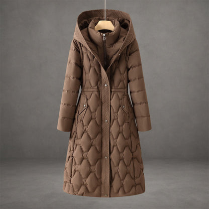 Manteau à capuche doudoune matelassée chaude pour femme