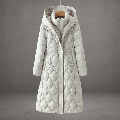 Manteau à capuche doudoune matelassée chaude pour femme