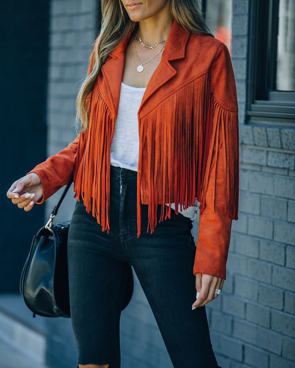 Veste femme élégante à franges