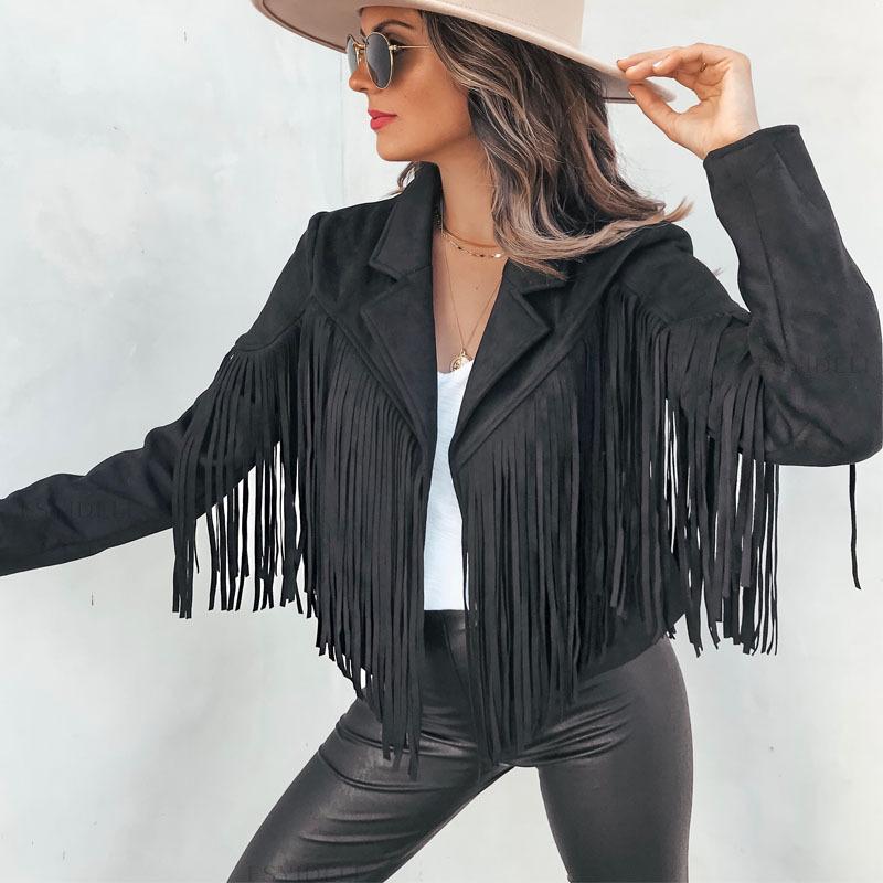 Veste femme élégante à franges