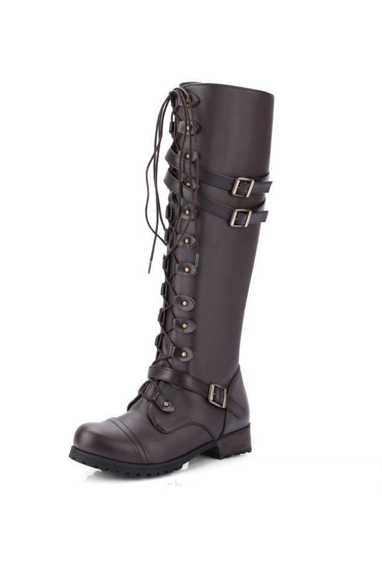 Bottes de chevalier cloutées avec boucle de ceinture