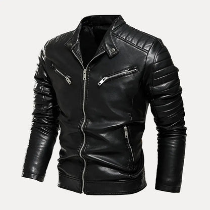 Blouson moto en cuir pour hommes Style